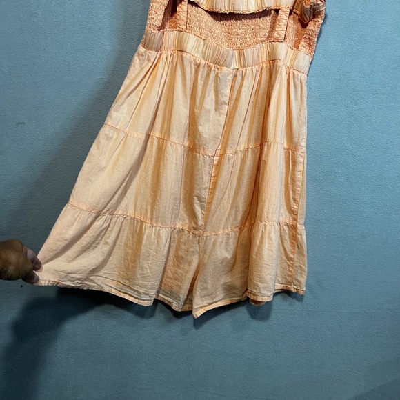 ASOS Womens Sleeveless Shirred Playsuit Romper Size‎ 10 Orange Peach - Picture 9 of 12